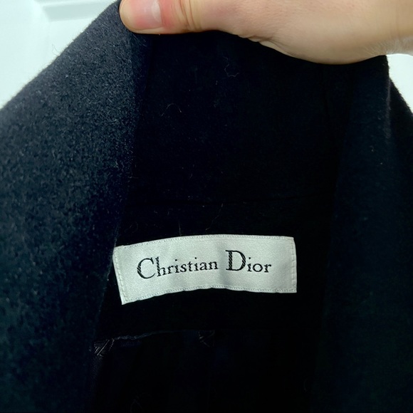 Vintage Christian Dior Loro Piana Angora Wool Black Wrap Coat - Picture 6 of 8